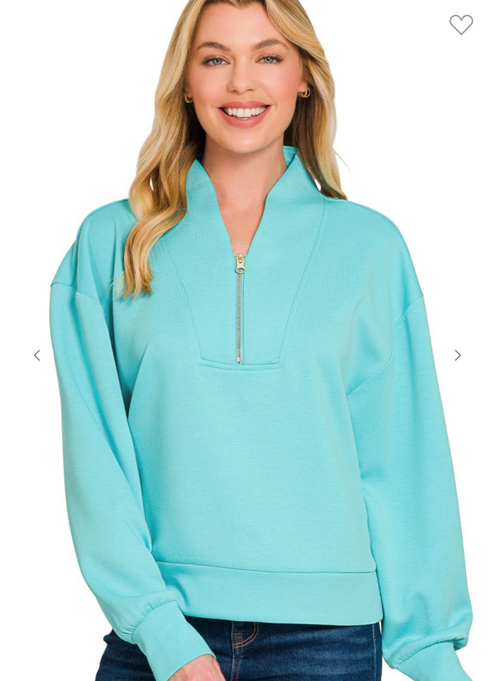 Scuba half zip pullover