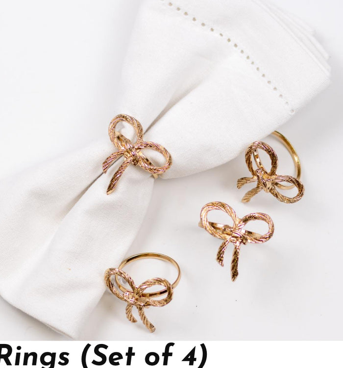 Set of 4 bow napkin rings