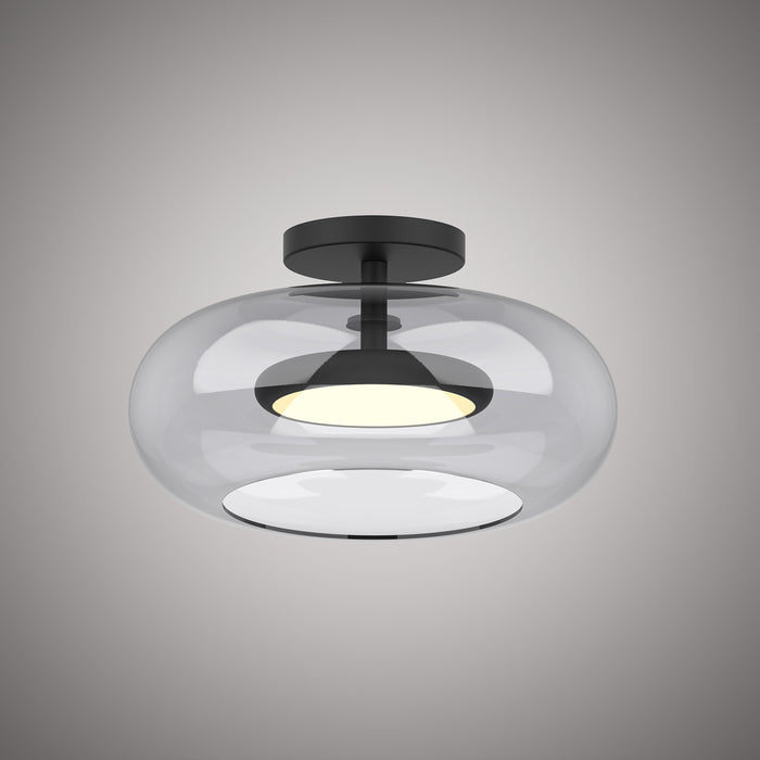 Sharla 14-in flush mount Matte Black  Dimmable 20W
