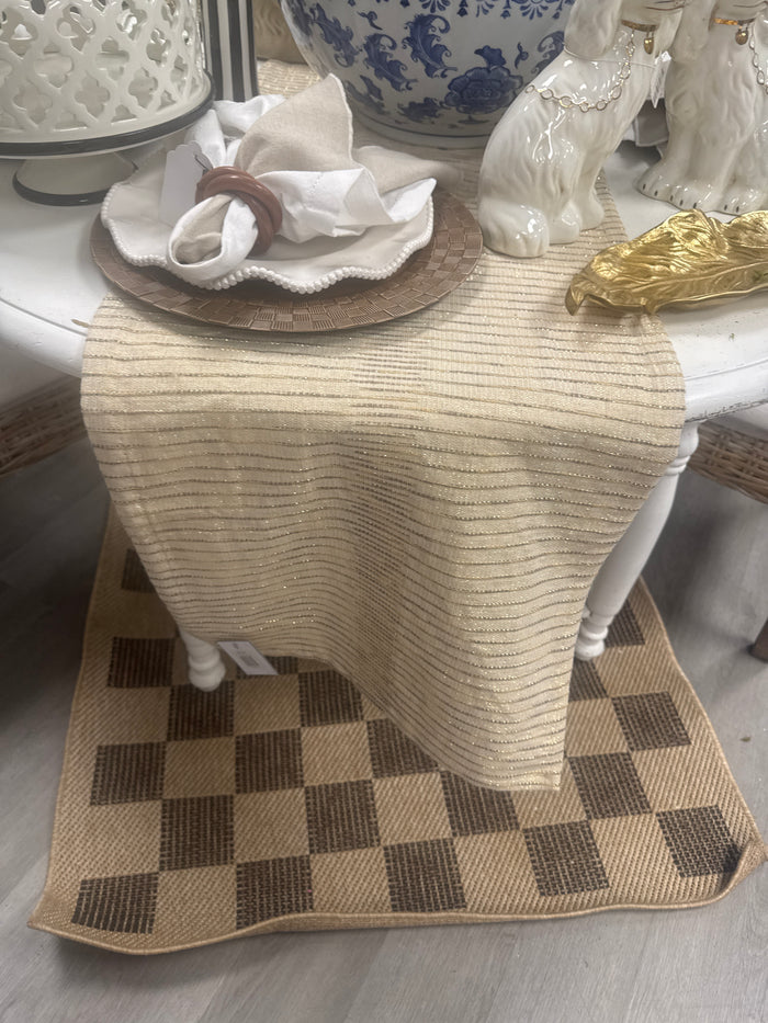 Shimmering woven nubby runner