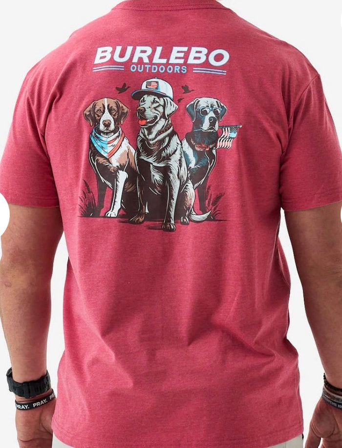 Short Sleeve Tee - American Dogs - Heather Crimson