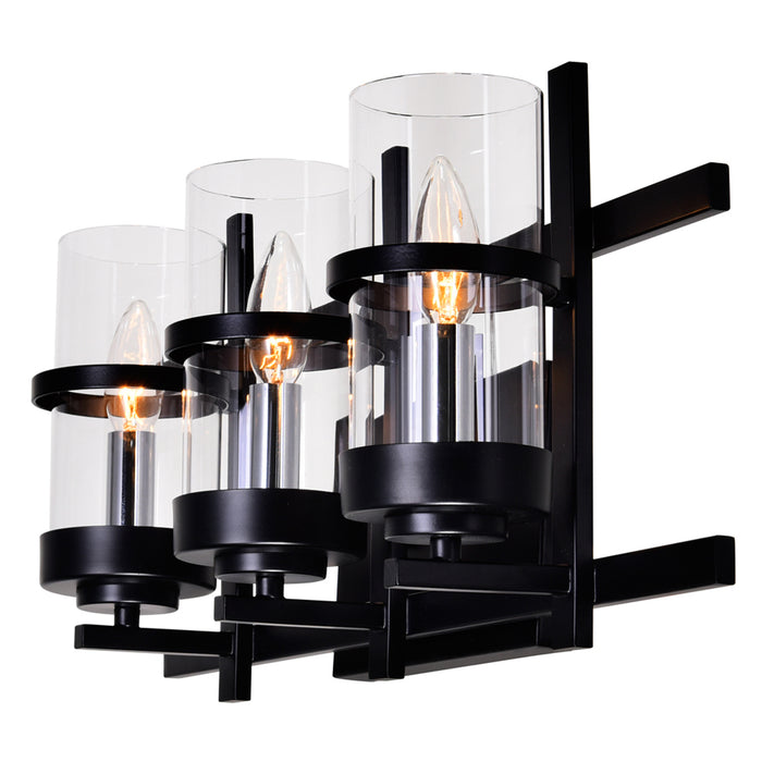 Sierra Vanity Lights 3 Black Finish