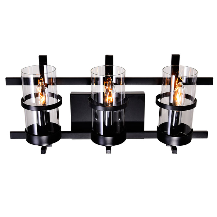 Sierra Vanity Lights 3 Black Finish