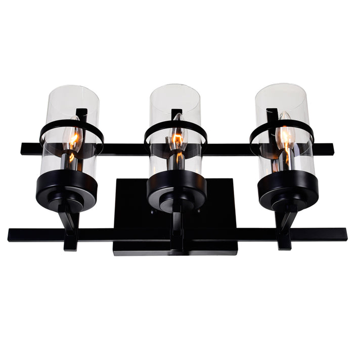 Sierra Vanity Lights 3 Black Finish