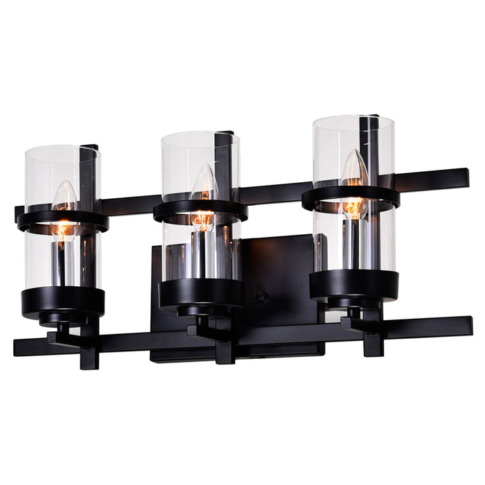 Sierra Vanity Lights 3 Black Finish