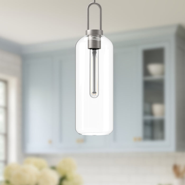 Brushed Nickel/Clear Glass