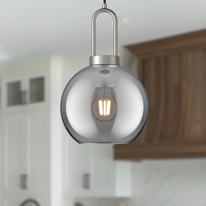 Brushed Nickel/Smoked Solid Glass