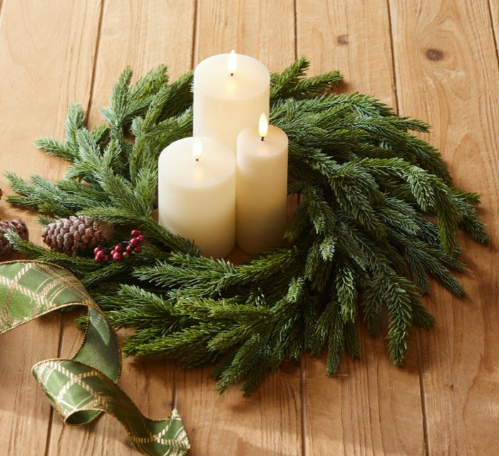 SPRUCE CANDLE RING 17"D