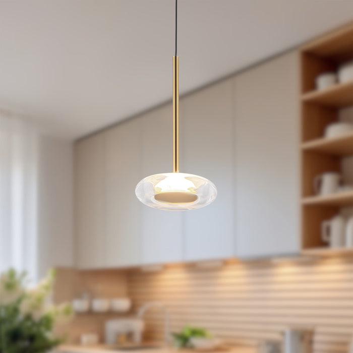 Metallic Brass/Clear Glass