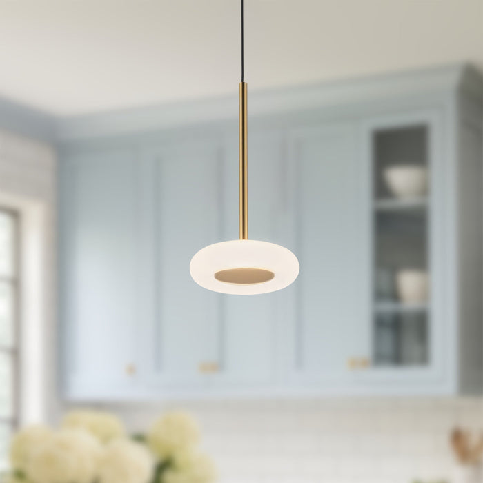 Metallic Brass/Frosted Glass