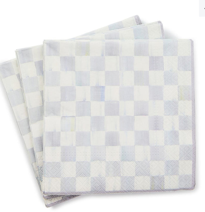 Sterling Check Luncheon Paper Napkins