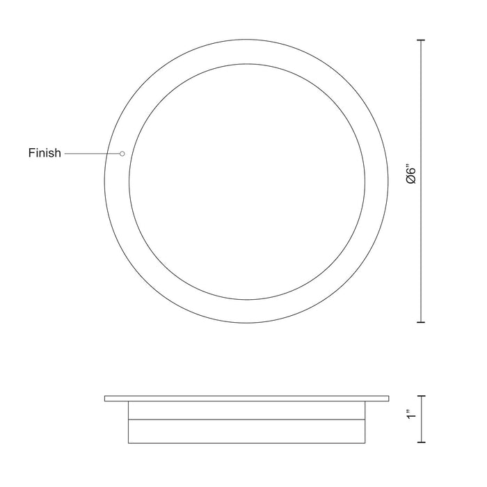 Stockton 6-in Aluminum Flush Mount