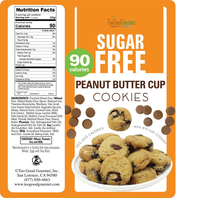 Sugar Free Cookies- Peanut Butter, Choc Chip, Salted Caramel