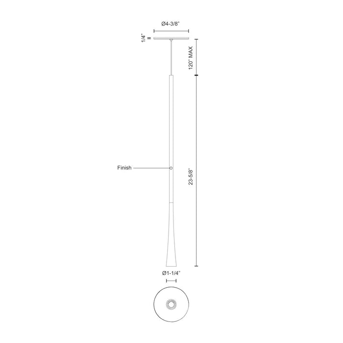 Taper 24-in Aluminum Pendant