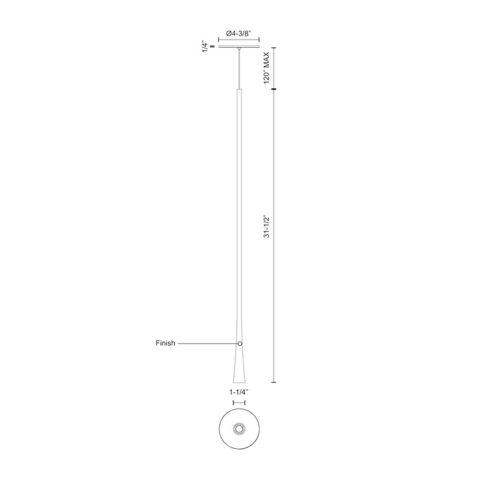 Taper 32-in Aluminum Pendant