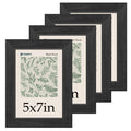 TENIBYC 5x7 Picture Frame 4 Pack, Black Wood Photo Frame, HD Tempered Glass, Table Display or Wall Hanging