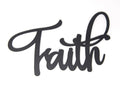 The Acrylic Place Black Wooden Word Script Cutout Sign for Home Decor (Faith)