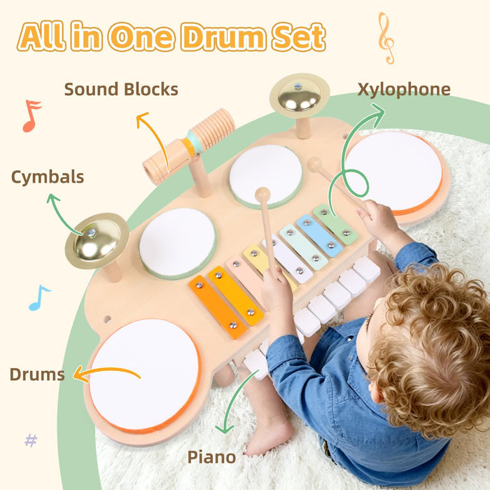 Toddler Drum Set for Toddlers 2-3, Baby Musical Percussion Instruments