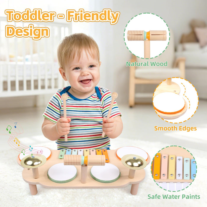 Toddler Drum Set for Toddlers 2-3, Baby Musical Percussion Instruments