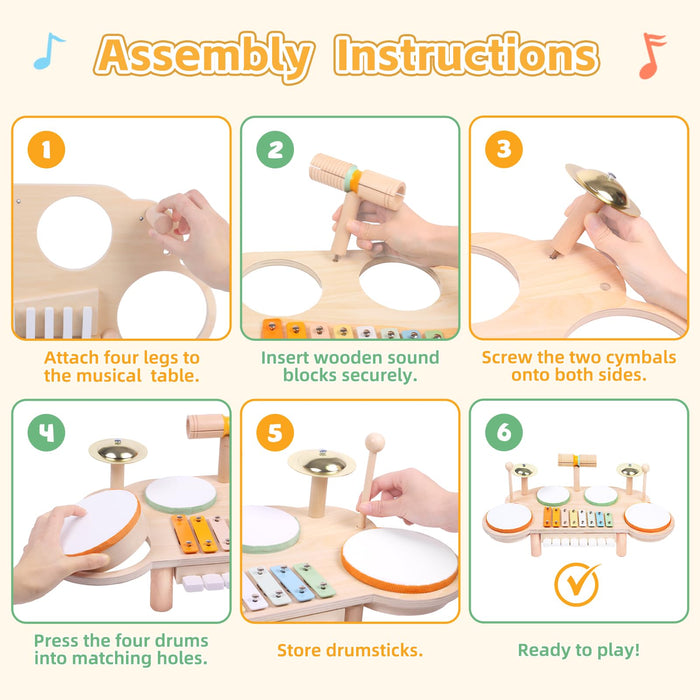 Toddler Drum Set for Toddlers 2-3, Baby Musical Percussion Instruments