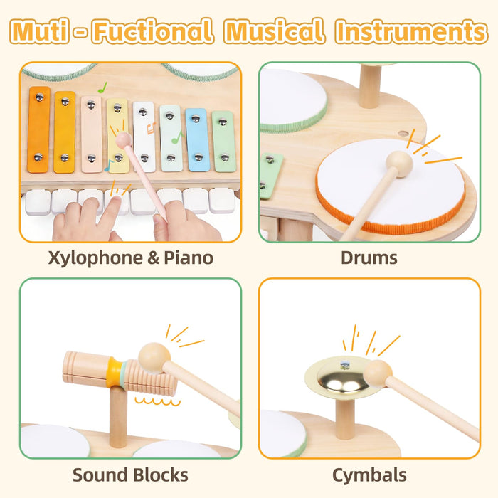 Toddler Drum Set for Toddlers 2-3, Baby Musical Percussion Instruments