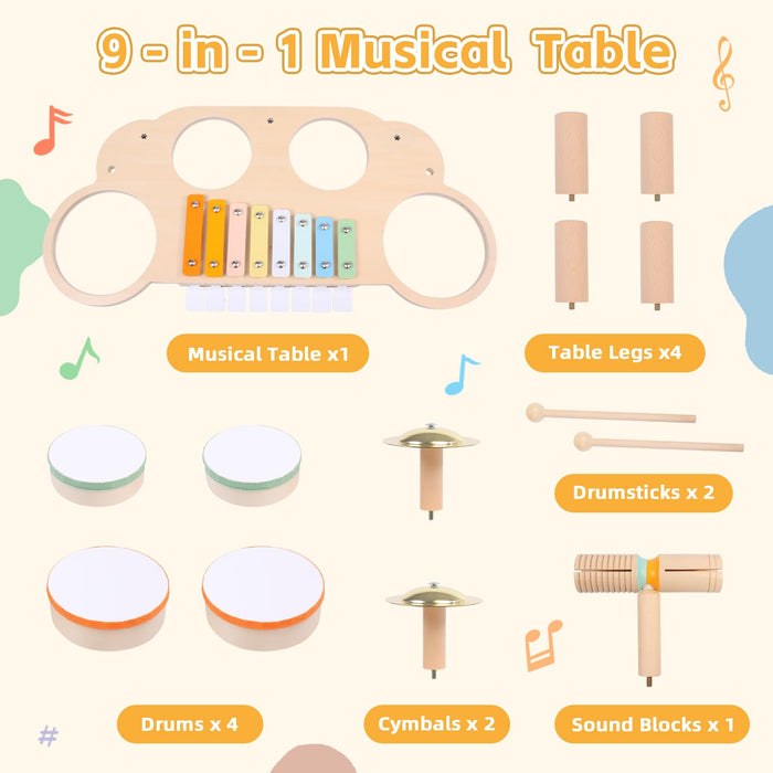 Toddler Drum Set for Toddlers 2-3, Baby Musical Percussion Instruments