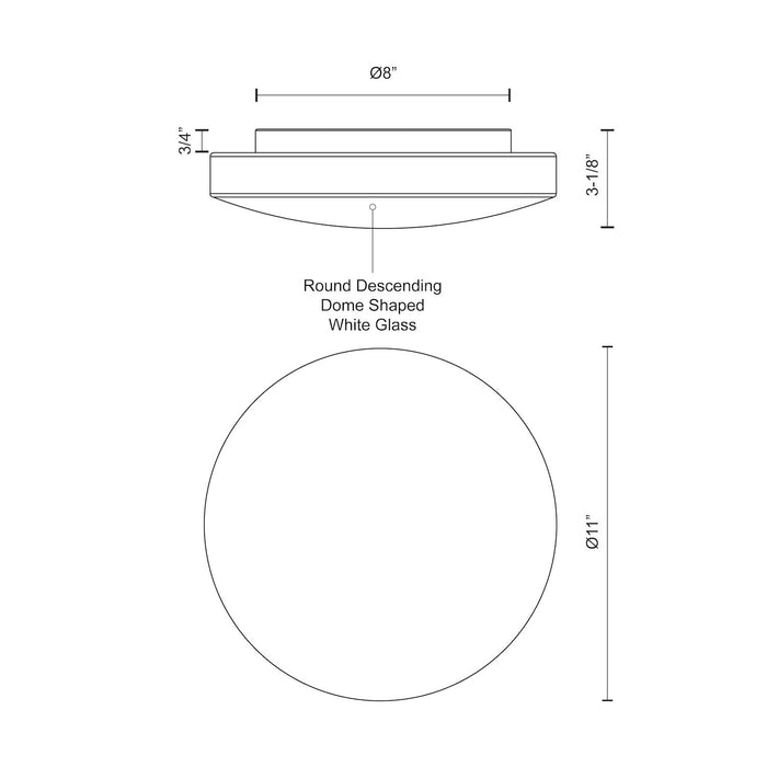 Trafalgar 11-in Steel Flush Mount