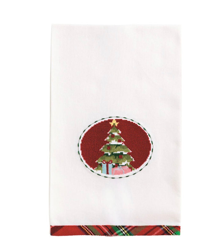 TREE NEEDLEPOINT CHRISTMAS TOWEL
