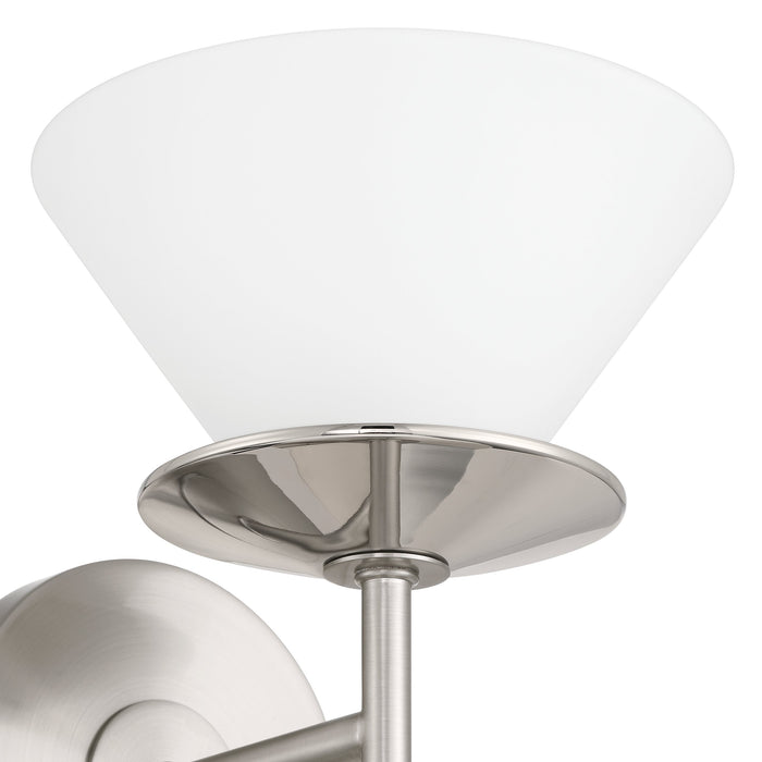 Tremolo 11-inch 2-light Brushed Nickel and Polished Nickel Vanity Light with Etched Opal Glass