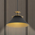 Tremolo 16-inch 1-light Textured Black and Champagne Gold Pendant Light