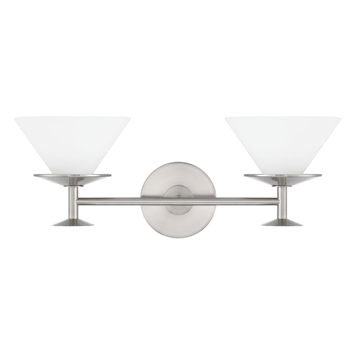 Tremolo 20-inch 2-light Brushed Nickel and Polished Nickel Vanity Light with Etched Opal Glass
