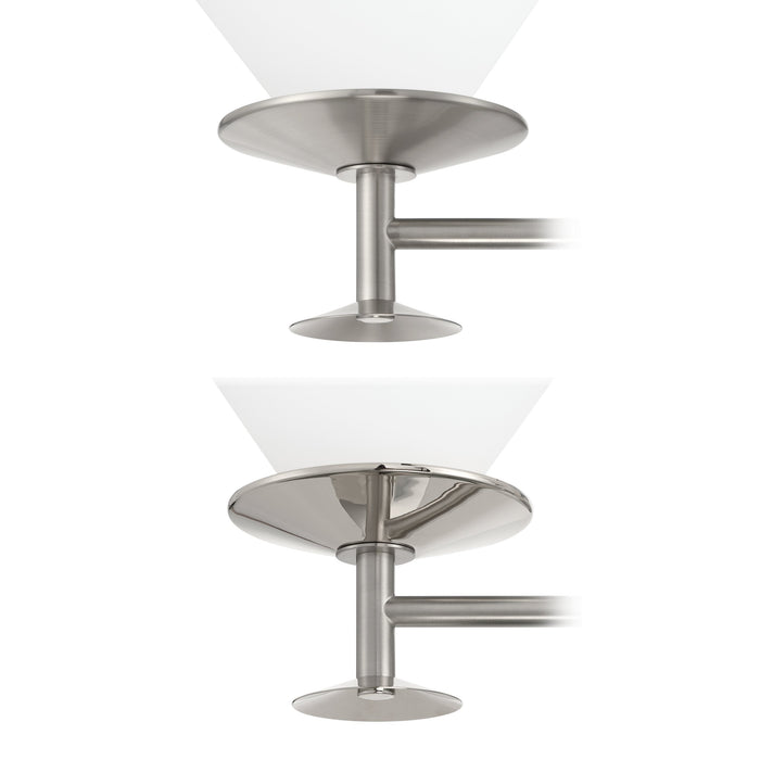 Tremolo 20-inch 2-light Brushed Nickel and Polished Nickel Vanity Light with Etched Opal Glass