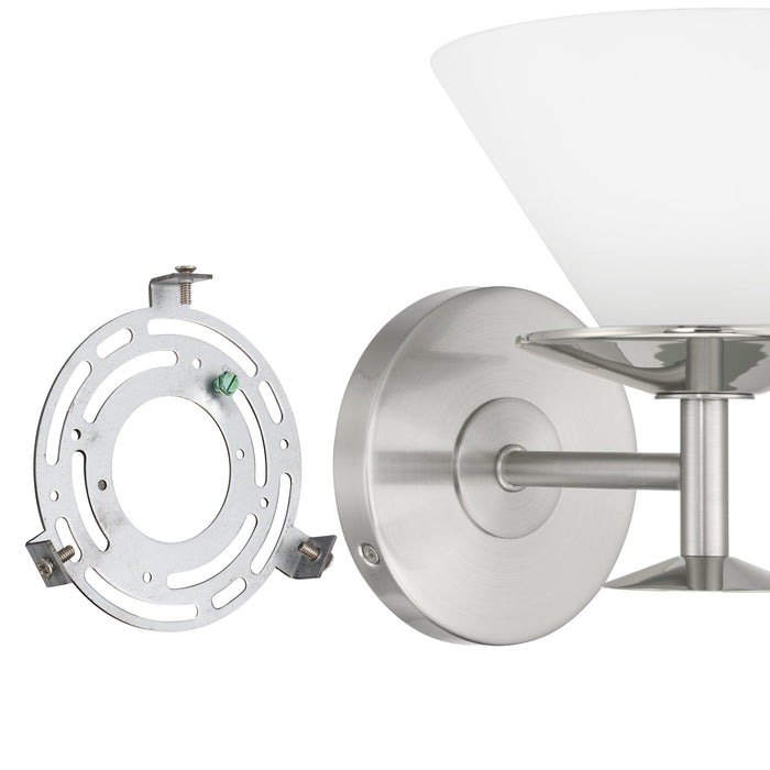 Tremolo 7-inch 1-light Brushed Nickel and Polished Nickel Vanity Light with Etched Opal Glass