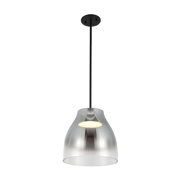 Trinity 12-in Chrome Glass Shade LED Pendant