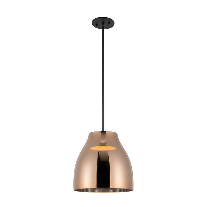 Trinity 12-in Chrome Glass Shade LED Pendant