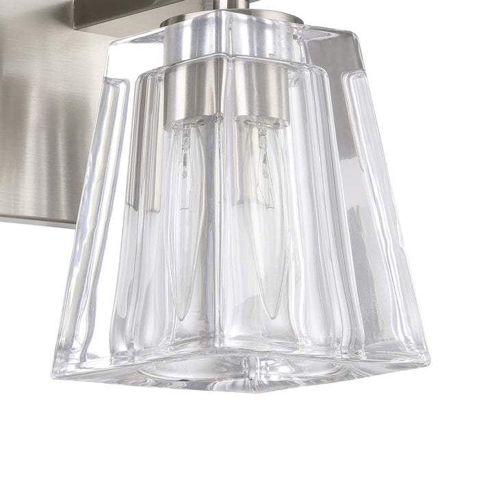 Valentin 4-inch 1-light Brushed Nickel Vanity Light with Clear Pressed Glass Shade