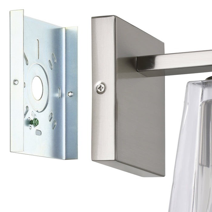 Valentin 4-inch 1-light Brushed Nickel Vanity Light with Clear Pressed Glass Shade