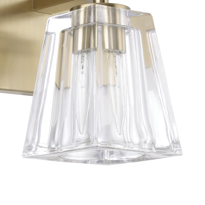 Valentin 4-inch 1-light Champagne Gold Vanity Light with Clear Pressed Glass Shade