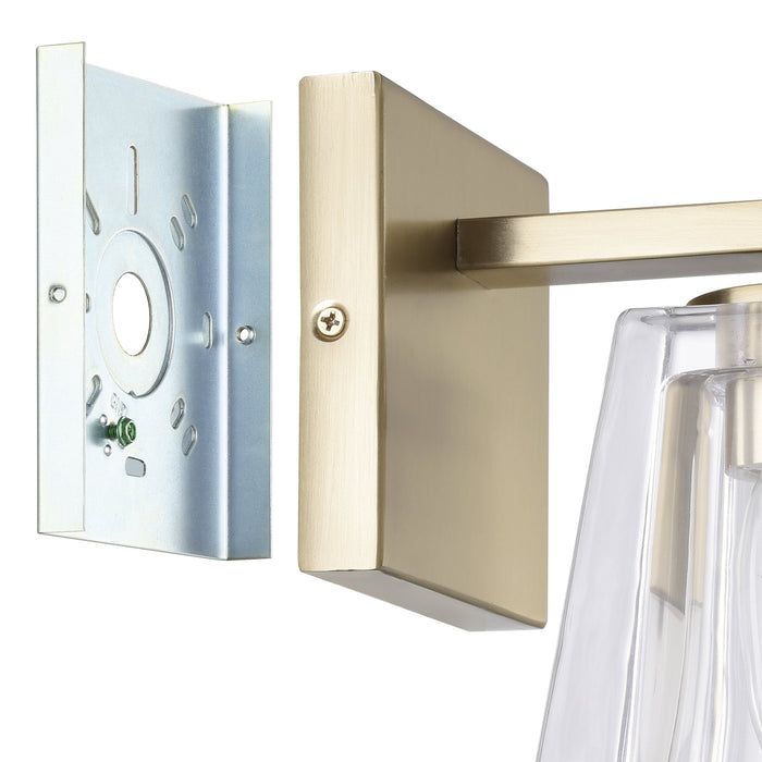 Valentin 4-inch 1-light Champagne Gold Vanity Light with Clear Pressed Glass Shade