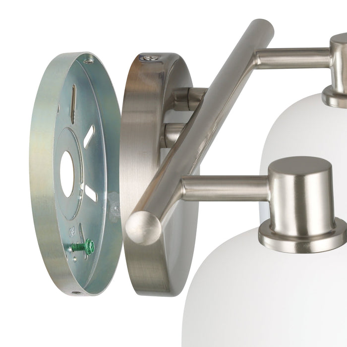 Valentina 15-inch 2-light Brushed Nickel Vanity Light with Etched Opal Glass Shades