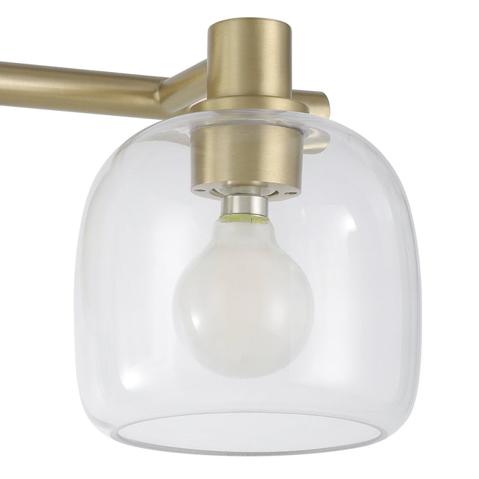 Valentina 15-inch 2-light Champagne Gold Vanity Light with Clear Glass Shades
