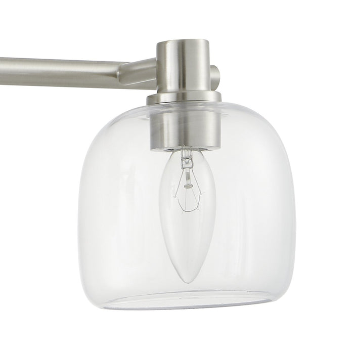 Valentina 24-inch 3-light Brushed Nickel Vanity Light with Clear Glass Shades