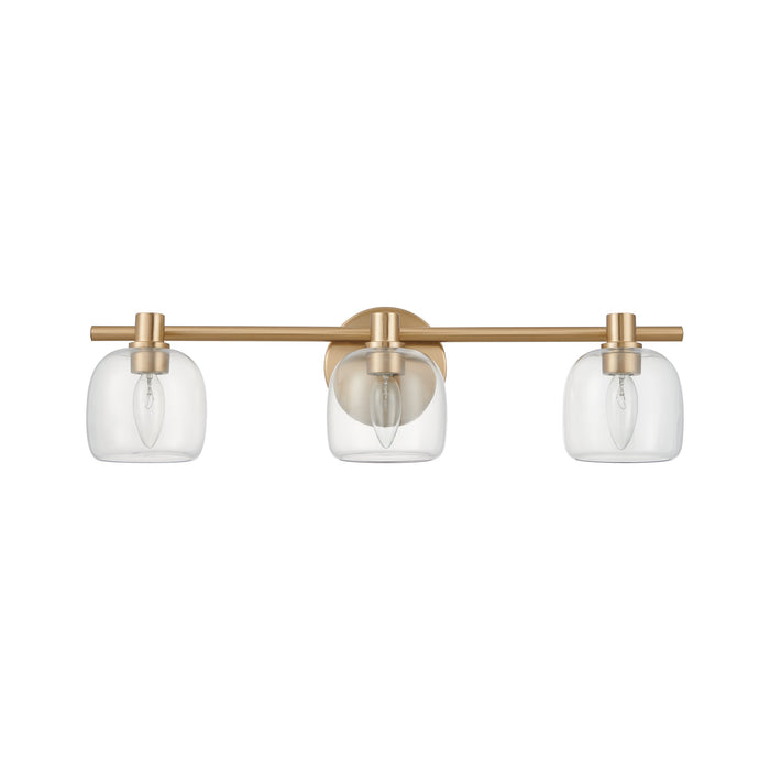 Valentina 24-inch 3-light Champagne Gold Vanity Light with Clear Glass Shades
