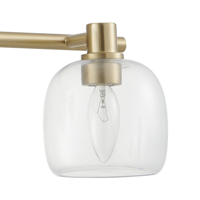 Valentina 24-inch 3-light Champagne Gold Vanity Light with Clear Glass Shades