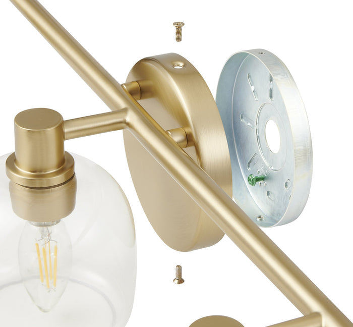Valentina 24-inch 3-light Champagne Gold Vanity Light with Clear Glass Shades