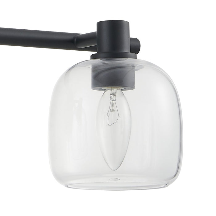 Valentina 24-inch 3-light Matte Black Vanity Light with Clear Glass Shades