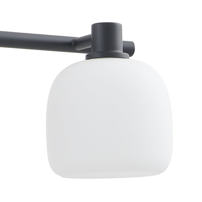 Valentina 24-inch 3-light Matte Black Vanity Light with Etched Opal Glass Shades