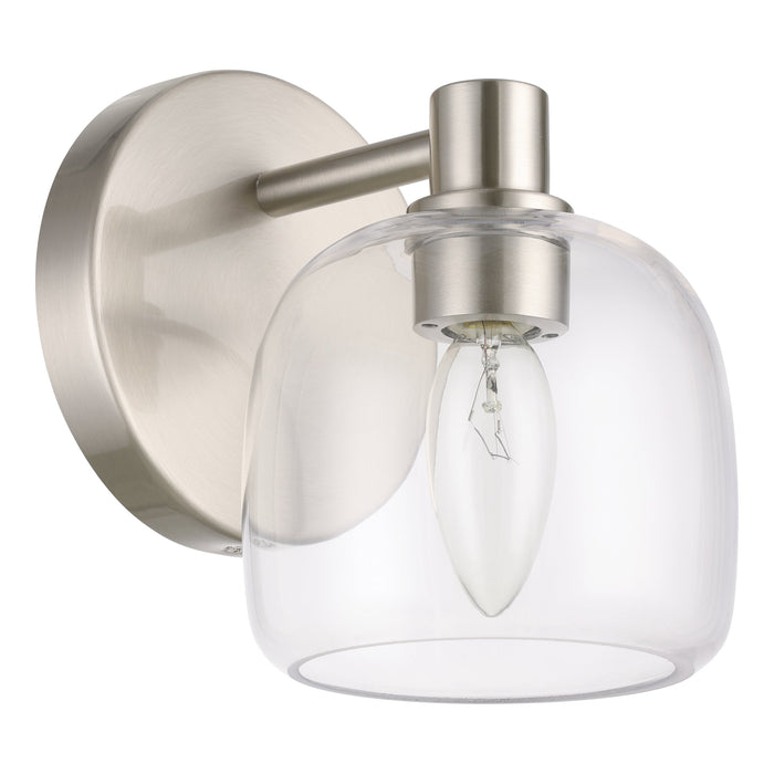 Valentina 5-inch 1-light Brushed Nickel Vanity Light with Clear Glass Shade