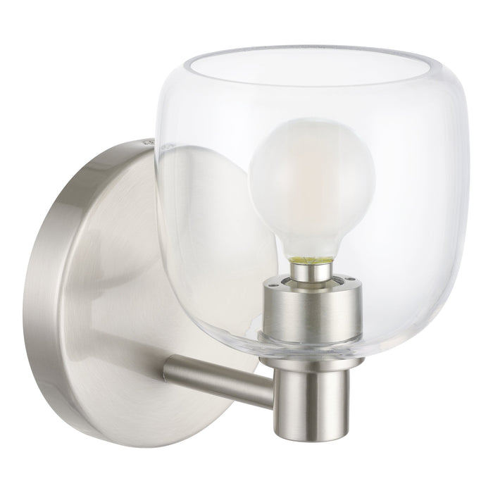 Valentina 5-inch 1-light Brushed Nickel Vanity Light with Clear Glass Shade
