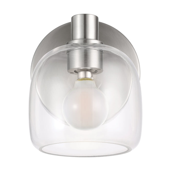 Valentina 5-inch 1-light Brushed Nickel Vanity Light with Clear Glass Shade